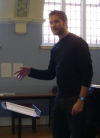 Greg Beardsell presenting on conducting